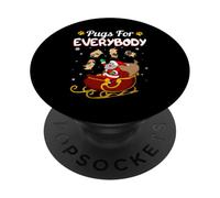 Christmas Pugs For Everybody Santa's Sleigh Pug Dog lover PopSockets Adhesive PopGrip