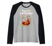Christmas Pugs for Everybody Santa's Sleigh Pug Dog Lover Raglan Baseball Tee