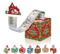 Christmas Pull Surprise Money Gift Box for Kids/Adult Presents - Funny Pull Cash from Money Case Novelty Festival Cash Drawer