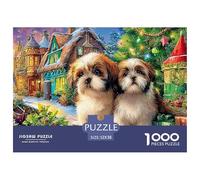 Christmas PuppiesMasterful 1000-Piece Jigsaw Puzzles for Adults A Complete Set of Challenging Educational Puzzle Game Pieces - An Intellectually Stimulating Gift for Adult And Teenage Enthusiasts Age
