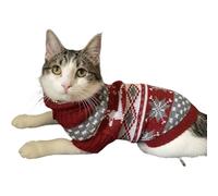 Christmas Puppy and Kitten Jumper for Autumn and Winter, Knitwear Sweater Designs with Reindeer and Snowflakes, Perfect for Small Breed Tailored for Tiny Toy Poodle Teacup Breeds Chihuahua, XXS