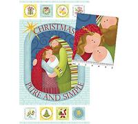 Christmas Pure and Simple Nativity Panel Cotton Quilting Fabric -Nancy Halvorsen