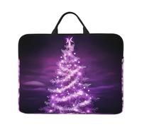 Christmas Purple Tree 14 Inch Printed Laptop Sleeve, 600d Oxford-Cloth Shockproof Laptop Case With Thickened Pearl Cotton,Waterproof Portable Laptop Handbag Cover
