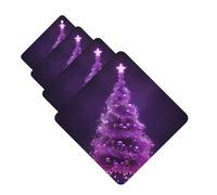 Christmas Purple Tree Car Air Freshener Cards for Women Men 4 Pack Cute Car Accessories Long Lasting Scent Car Diffuser Hanging Auto Aromatherapy Tablets Car Fresheners Gifts