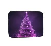 Christmas Purple Tree Laptop Case 17 inch, Shockproof Protective Computer Sleeve Cover Water Resistant Laptop Bag Carrying Tablet Cover Briefcase Handbags Gifts for Men Women