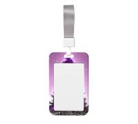 Christmas Purple Tree Print Heavy Duty Badge Holder with Retractable Reel, Id Badge Holder Key Card Work Badge Clip for Nurse Teacher Student Office Women Men