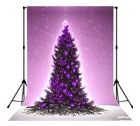 Christmas Purple Tree Print Portable Photo Backdrop 5x7ft Background Drop For Photo Photoshoot Backdrop For Content Creator
