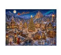Christmas Puzzles 1000 Pieces,Christmas Winter Town Jigsaw Puzzle Adults,A | Thick Paperboard Impossible Hard Difficult Challenging Puzzles,Clean-Cut Pieces,50 x 70 cm Finished Size,Family Activity