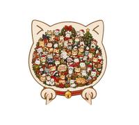 Christmas Puzzles for Adults Wooden Animal Interactive Desk Decor | Jigsaw Puzzles Christmas Crafts for Boyss Girls Adults Holiday Birthday Home Decor Party Favors Stocking Stuffers