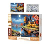 Christmas Puzzles,Holiday | 1008 Piece Christmas Countdown Calendar Puzzle,Matte Jigsaw Puzzle for Christmas