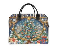 Christmas Puzzles Laptop Tote Bag Casual Travel Handbag Multi Pocket Shoulder Bags for Work Travel
