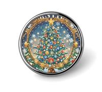 Christmas Puzzles Round Badge Personalized Metal Lapel Pin Badges Fit Clothing Bags Hat Humorous Printed Brooch Badge Party Decorations Accessories for Men Women