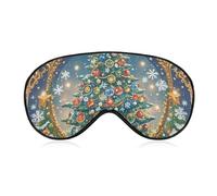 Christmas Puzzles Sleep Mask Comfort Travel Eye Masks with Adjustable Elastic Strap Soft Funny Block Light Sleep Eye Cover for Side Sleeper for Nap Men Women Gift