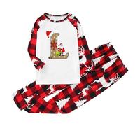 Christmas Pyjamas Family Dinosaur,Matching Christmas Pjs for Family A-Z Letters Graphic Xmas Nightwear Pjs Family Set Crimbo Sleepwear Pyjamas Sets