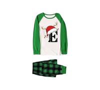 Christmas Pyjamas Family Mens Womens A-Z Letter Printed Xmas Matching Pajamas for Couples His And Hers Xmas Pyjama Long Sleeve Nightwear Sleepwear Loungewear Christmas Pjs Family Set