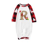Christmas Pyjamas Kids Boys Flannel,Matching Christmas Pjs for Family A-Z Letters Graphic Xmas Nightwear Pjs Family Set Crimbo Sleepwear Pyjamas Sets