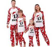 Christmas Pyjamas Sets for Family, Matching Sets Christmas PJs for Family Pajamas,Set A-Z Letter Printed Mens Womens Xmas Matching Pyjama Loungewear Nightwear Sleepwear for Women Men Kids UK M