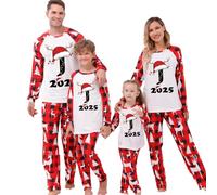 Christmas Pyjamas Sets for Family, Matching Sets Christmas PJs for Family Pajamas,Set A-Z Letter Printed Mens Womens Xmas Matching Pyjama Loungewear Nightwear Sleepwear for Women Men Kids UK W