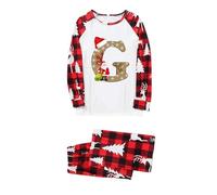 Christmas Pyjamas Women Pink,Matching Christmas Pjs for Family A-Z Letters Graphic Xmas Nightwear Pjs Family Set Crimbo Sleepwear Pyjamas Sets