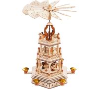 Christmas Pyramid Forest 3 Tiers 44 cm 18" Natural Wood Hand Painted Figurines