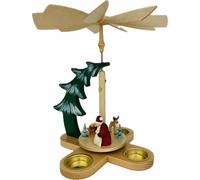 Christmas pyramidSanta Claus with reindeer, height 27 cm, original Erzgebirge...