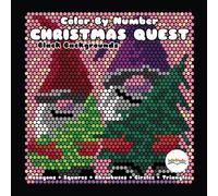 CHRISTMAS QUEST Color By Number (Black Backgrounds): hidden picture activity color by number coloring book for adults and teens (Color Quest Mystery Color By Number)