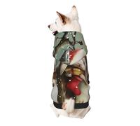 Christmas Rabbit Bunny Printed Dog Hoodie Soft Dog Sweatshirt Cute Cat Dog Clothes for Small Dogs Kitten Puppy, 2XL