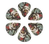 Christmas Rabbit Bunny Printed Guitar Picks -6 Pcs Guitar Picks Plectrum,Guitar Accessories,Electric Guitar Pick, Bass & Ukulele 0.96mm