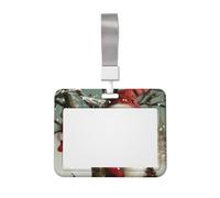 Christmas Rabbit Bunny Printed ID Badge Holder with Lanyard, Clear Plastic Badge Holder for Work, School, Hospital, Security - Water Resistant & Dirt Proof