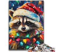 Christmas Raccoon Jigsaw Puzzles for Adults Teenagers Jigsaws Puzzle,Pattern Assembly Fun at Home Activities,Birthday Present,Travel Gifts (70X100cm)