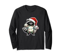 Christmas Raccoon Trash Panda Xmas Lights Cookie Long Sleeve T-Shirt