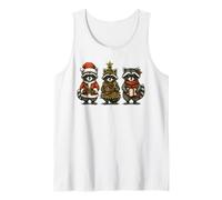 Christmas Raccoons Trio Santa Tree Holiday Xmas Animals Tank Top