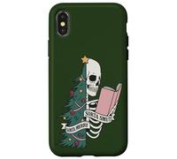 Christmas read, cozy bookish xmas girl reader ugly gift Case for iPhone X/XS