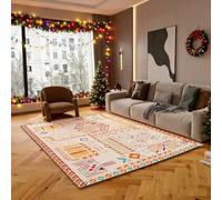 Christmas-Ready Rustic Heated Rug - Graphene Electric Carpet, Vintage Pattern for Cozy Living Room - Warm, Quiet & Safe(Style14,60x71in/150x180cm)