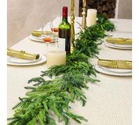 Christmas Real Touch Norfolk Pine Garland Artificial Pine Greenery Garlands Faux Christmas Norfolk Pine Garland for Christmas Holiday Seasonal Indoor Home Decor Mantle (180 Inches)
