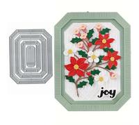 Christmas Rectangle Frame Metal Die Cuts,Spring Sunflower Frame Leaf Cutting Dies Cut Stencils for DIY Scrapbooking Album Decorative Embossing Paper Dies for Card Making