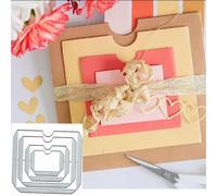 Christmas Rectangular Rrame Envelope Greeting Card Metal Die Cuts,Snowflake Flower Leaf Cutting Dies Cut Stencils DIY Scrapbooking Decorative Embossing Paper Scrapbooking Card Making