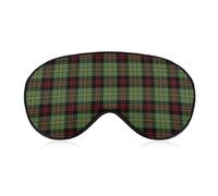 Christmas Red and Green Vintage Plaid Sleep Mask for Women Men Soft Eye Masks Adjustable Blindfold Sleeping Shade Cover 8 X 4 Inch
