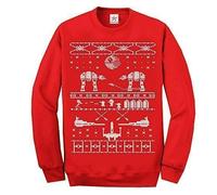 Christmas Red AT AT DEATH STAR sweatshirt - Adults Jumpers- LARGE - RED
