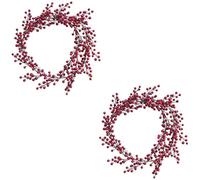 Christmas Red Berry Garland, 180cm Artificial Berry Garland - Winter Christmas Wreath Hanging Vine, Suitable for indoor and outdoor decorations and Xmas party decorations (2)