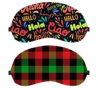 Christmas Red Black Green Plaid 2-Pack Light-Blocking Soft Breathable Sleeping Mask Eye Patch
