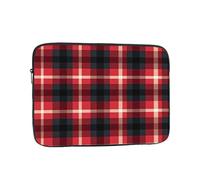 Christmas Red Black Plaid Pattern Laptop Sleeve 10 Inch Shockproof Protective Notebook Case Travel Laptop Bag for Men Women