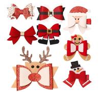 Christmas Red Bow Hair Clip,Red Hair Accessories Clips Set | Cute Reindeer Antlers Headband Ears Headdress Hairpins for Children, Girls, Women