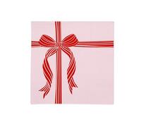 Christmas Red Bow Pink Napkins by Bonjour Fete | Large Lunch Size | Premium 3-Ply Paper | Christmas Parties, Galentine, Coquette, Holiday Parties, Valentine's Day Present | 6.5" square (20 Pack)