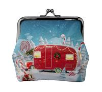 Christmas Red Camper Small Makeup Bag for Purse, Mini Portable Cosmetic Bags, for Gym and Daily Use