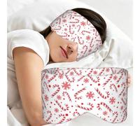 Christmas Red Candy Cane, Sleep Mask for Home Travel, Full Eye Covers Light Blocking Eye Mask Sleep Eye and Ear Muffs