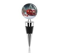 Christmas Red Car Wine Stopper Zinc Alloy Beverage Bottle Stopper Reusable Leak Proof Wine Cork Cute Champagne Saver Decorative Bottle Sealer Plug Gift for Men Women