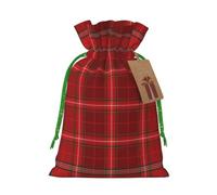 Christmas Red Checkered Pattern Christmas Gift Bags With Drawstring, Reusable Gift Wrapping Bags For Xmas Holiday M Green Christmas Ribbon