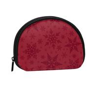 Christmas Red Christmas Snowflake, Women's Storage Bag Shell Makeup Bag Small Coin Purse Shell Change Pouch