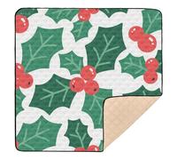 Christmas Red Fruits Large Sturdy Baby Playmat for Indoor Outdoor Portable Activity Gym Mat for Babies Infants Toddlers, 50'' x 50''